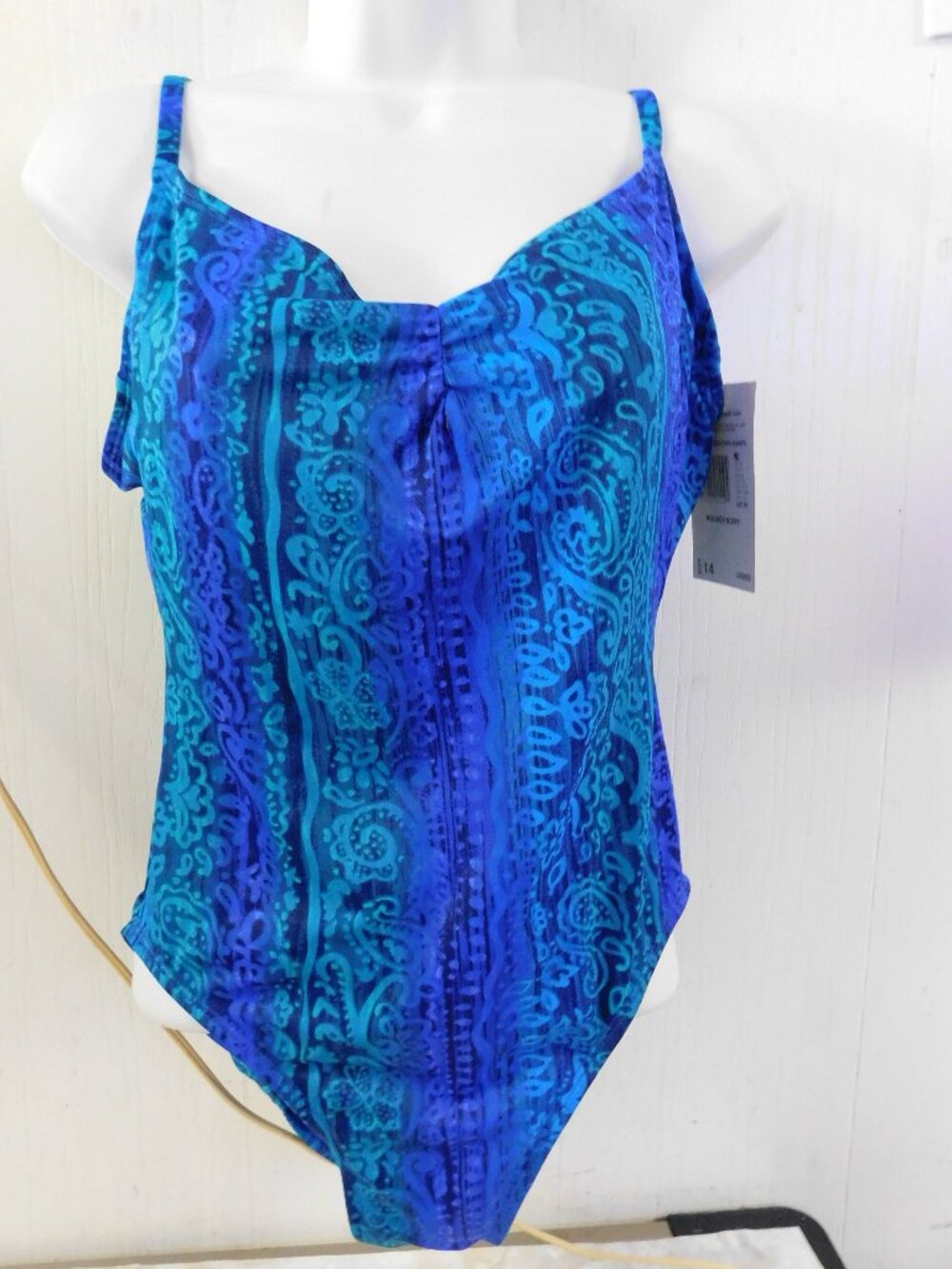 Kathy Ireland Swimwear One Piece Rousch Body sz 14 NEW w/ tag